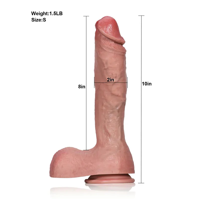 10"-12.4" Soft Skin Curved Thick Dildo