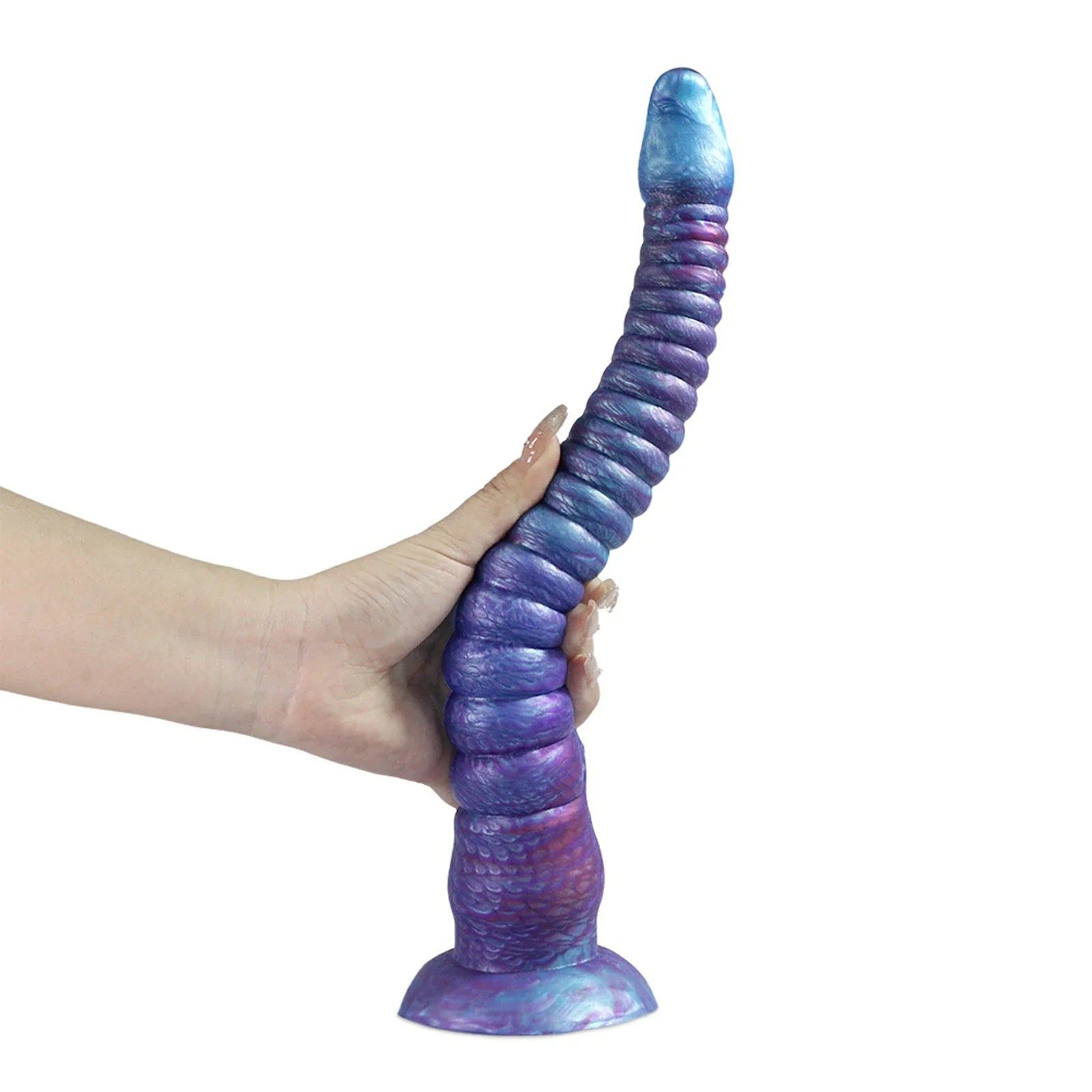 16.8 Inch Realistic Tentacle Dildo Circular Texture Curved Design
