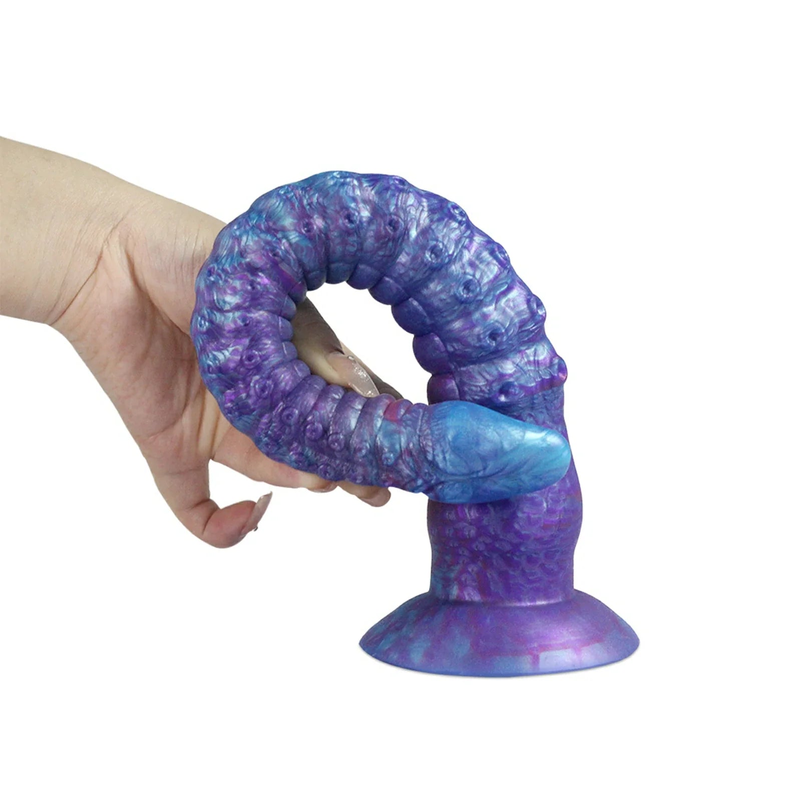 16.8 Inch Realistic Tentacle Dildo Circular Texture Curved Design