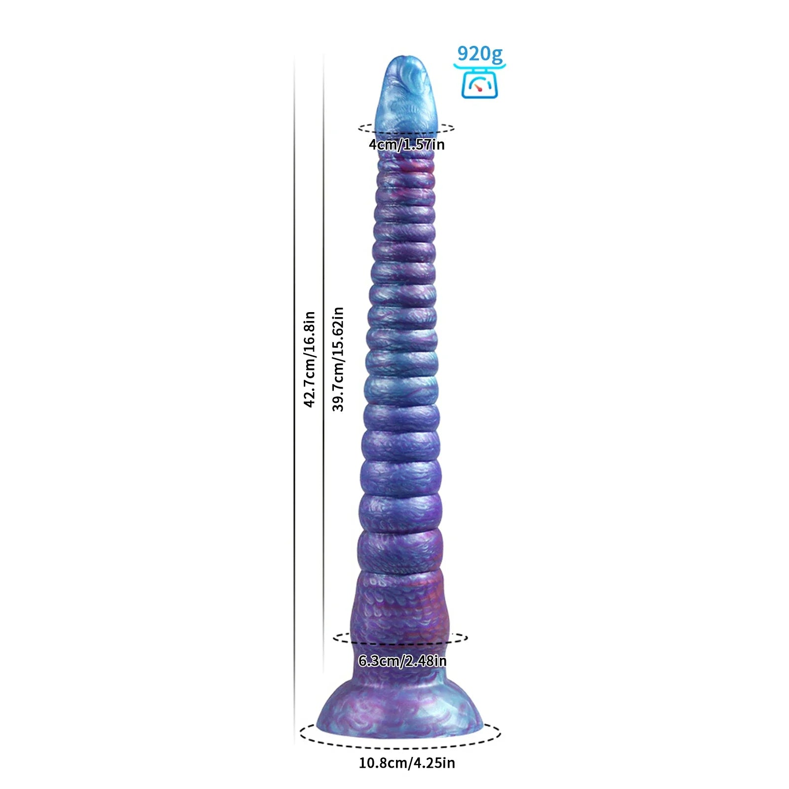 16.8 Inch Realistic Tentacle Dildo Circular Texture Curved Design
