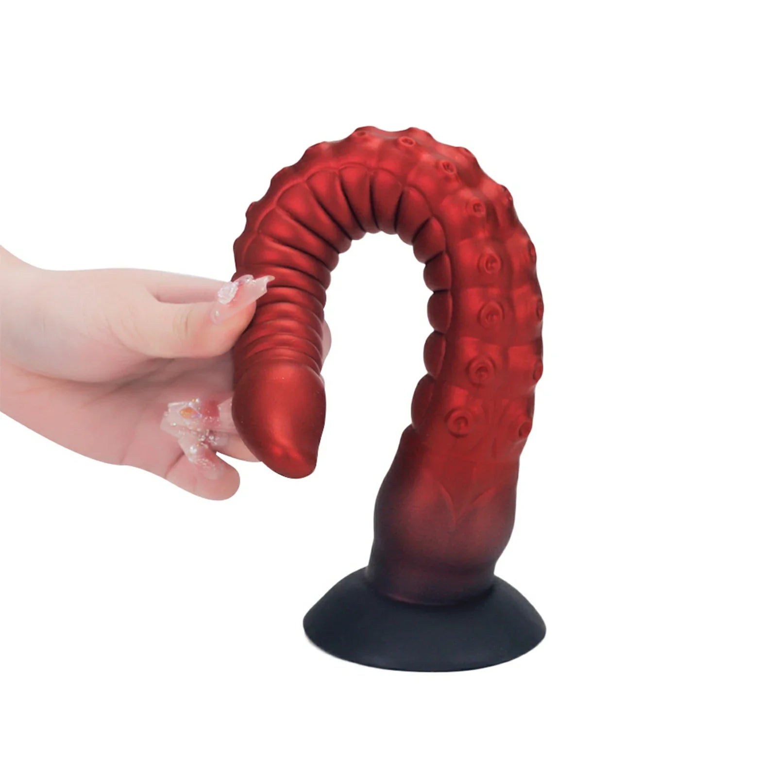16.8 Inch Tentacle Dildo Ringed Texture Suction Base Fantasy Play