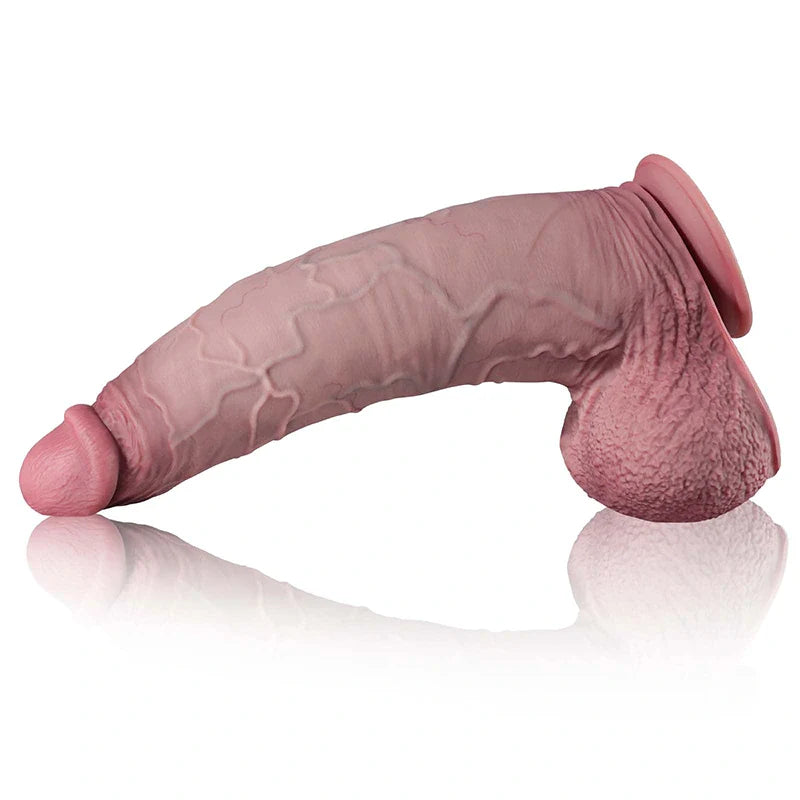 16" Ultra Huge Curved Suction Cup Dildo