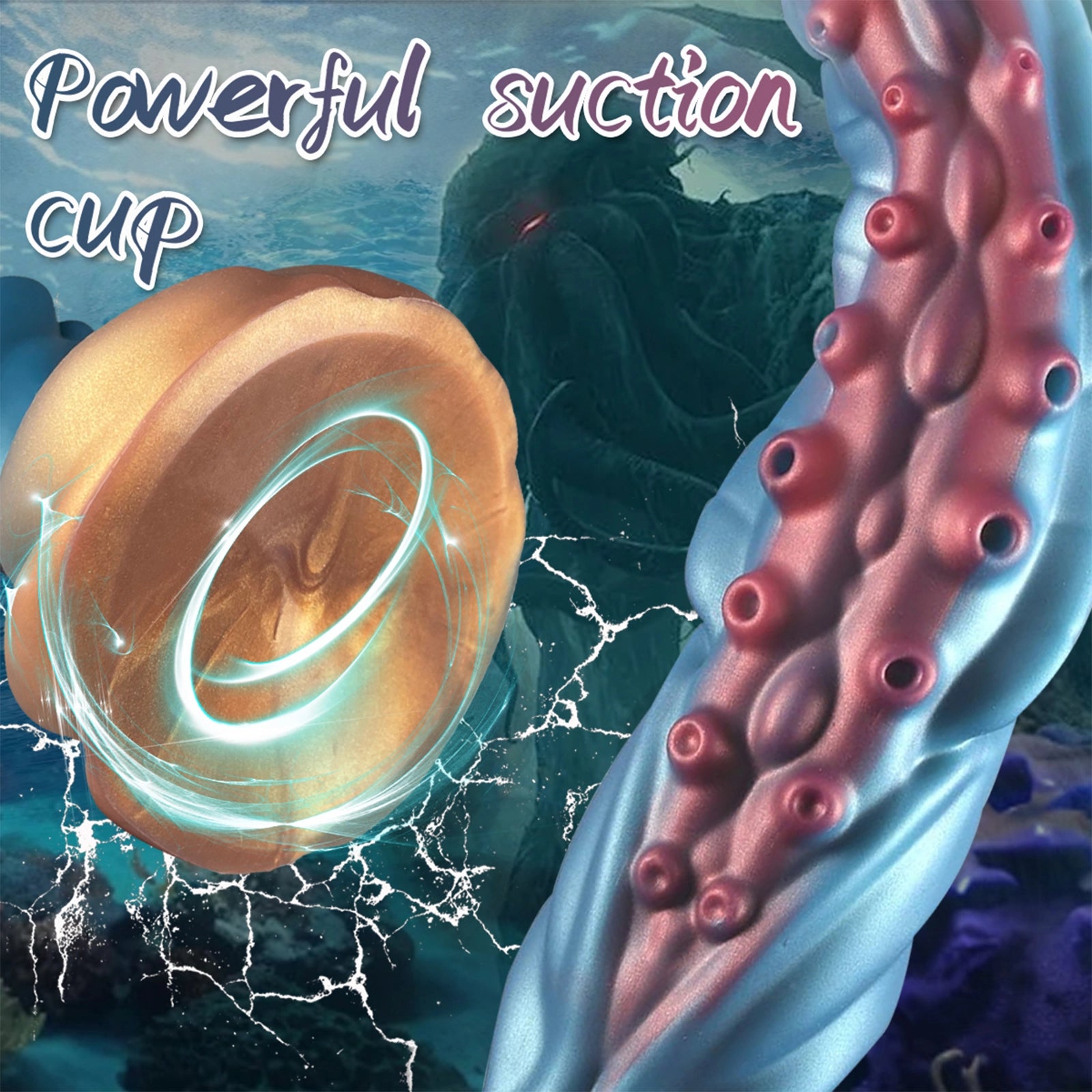 19.6 Curved Fantasy Tentacle Dildo S-shaped Curve with Strong Suction Cup