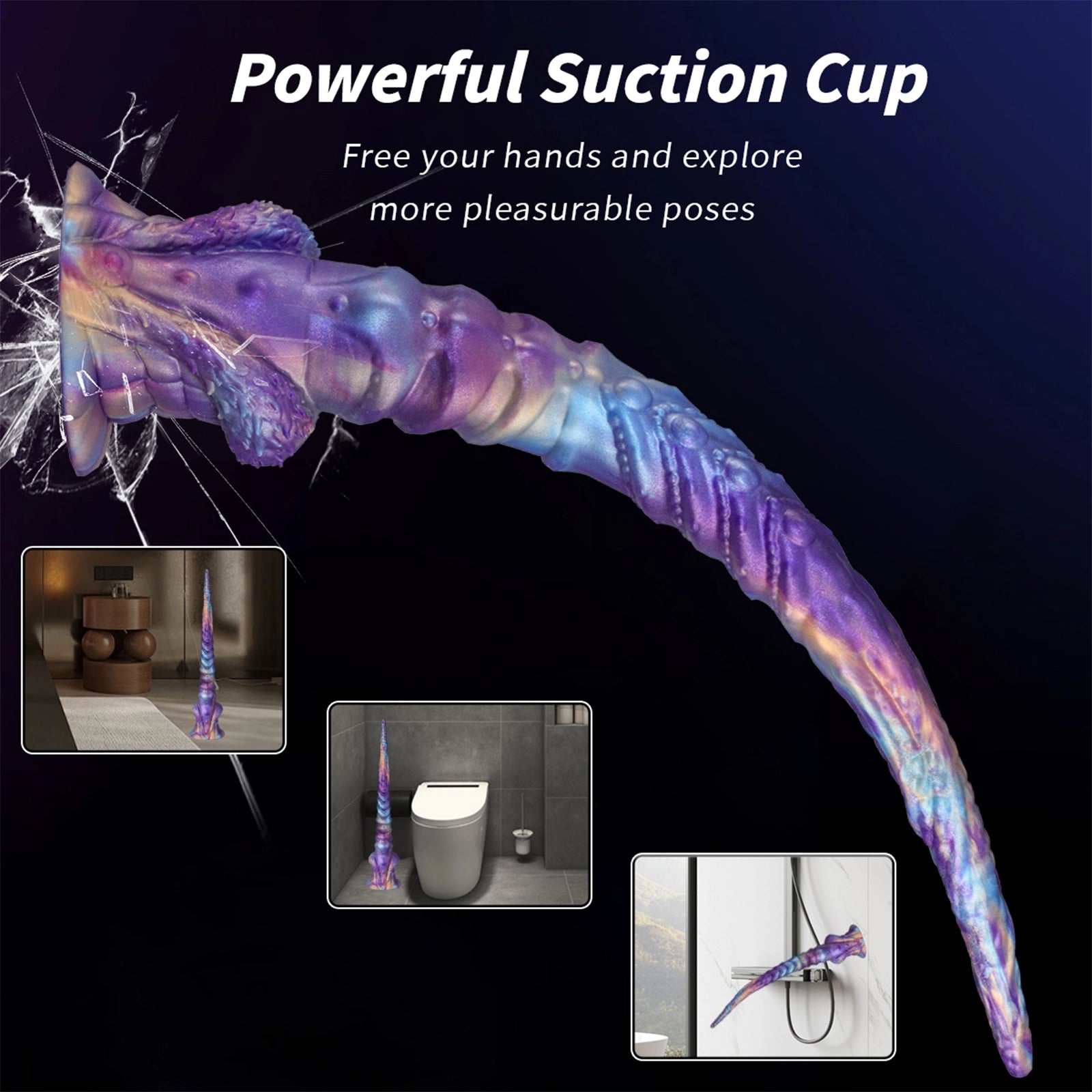 17.5 Fantasy Tentacle Dildo with Ocean Swirl Texture Suction Cup