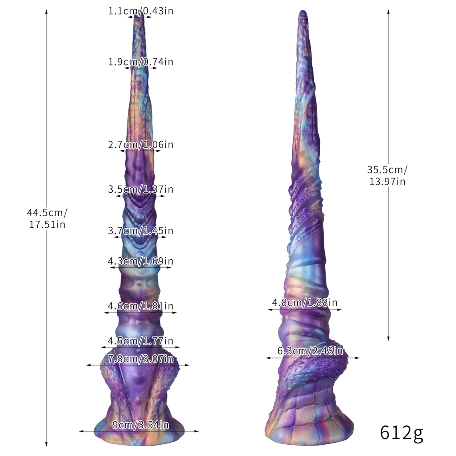 17.5 Fantasy Tentacle Dildo with Ocean Swirl Texture Suction Cup