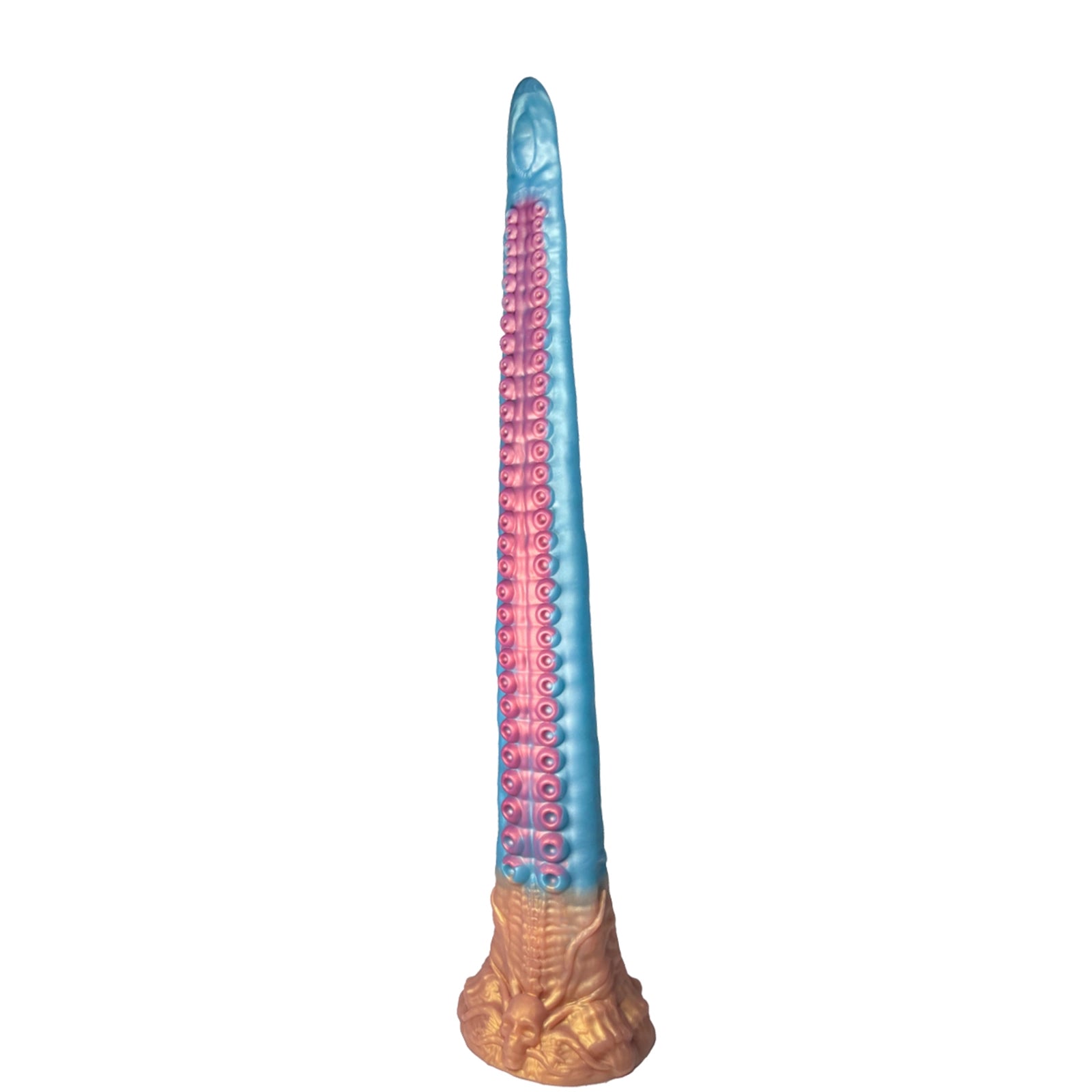 18.5 Sky Blue Octopus Tentacle Dildo Weird Curve, Skull Shape