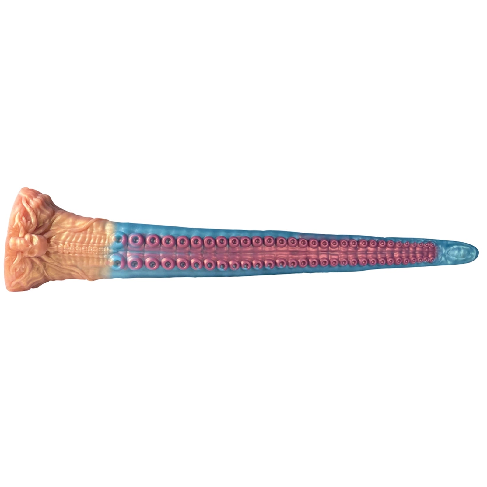 18.5 Sky Blue Octopus Tentacle Dildo Weird Curve, Skull Shape