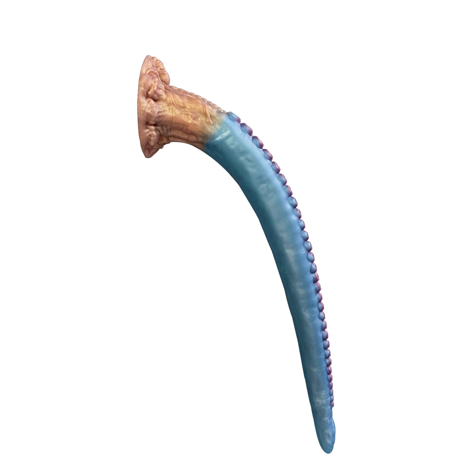 18.5 Sky Blue Octopus Tentacle Dildo Weird Curve, Skull Shape