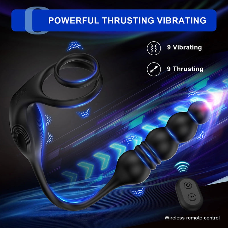 3 in 1 Wearable Remote Control Thrusting Vibrating Anal Beads