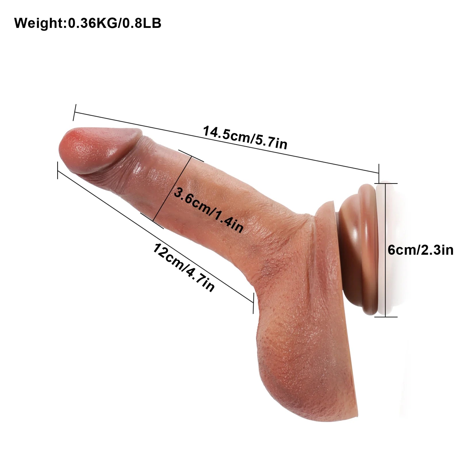 5.7" Realistic Small Thin Beginner Dildo with Balls