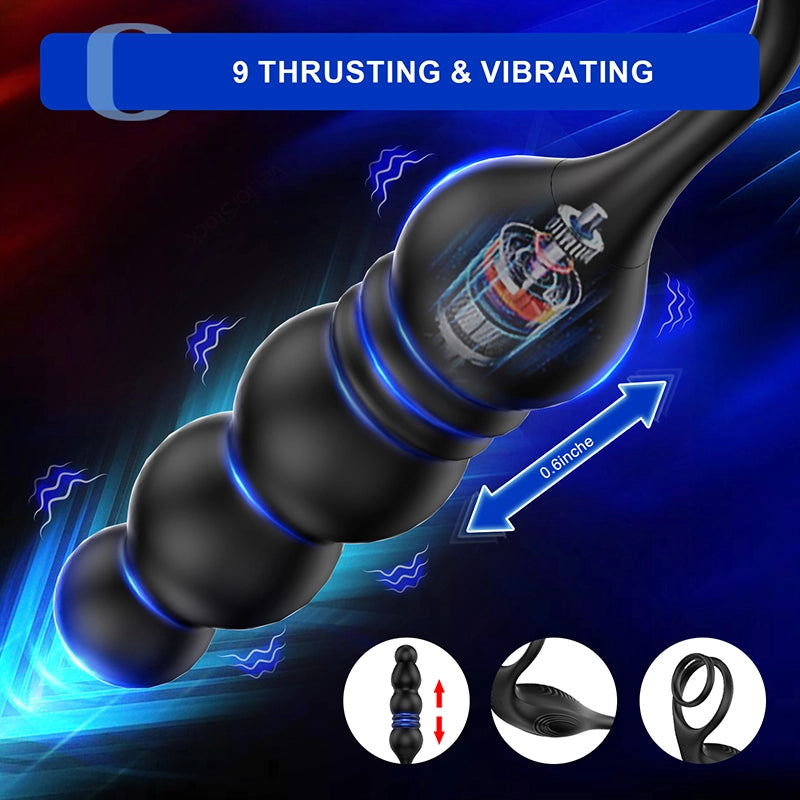3 in 1 Wearable Remote Control Thrusting Vibrating Anal Beads
