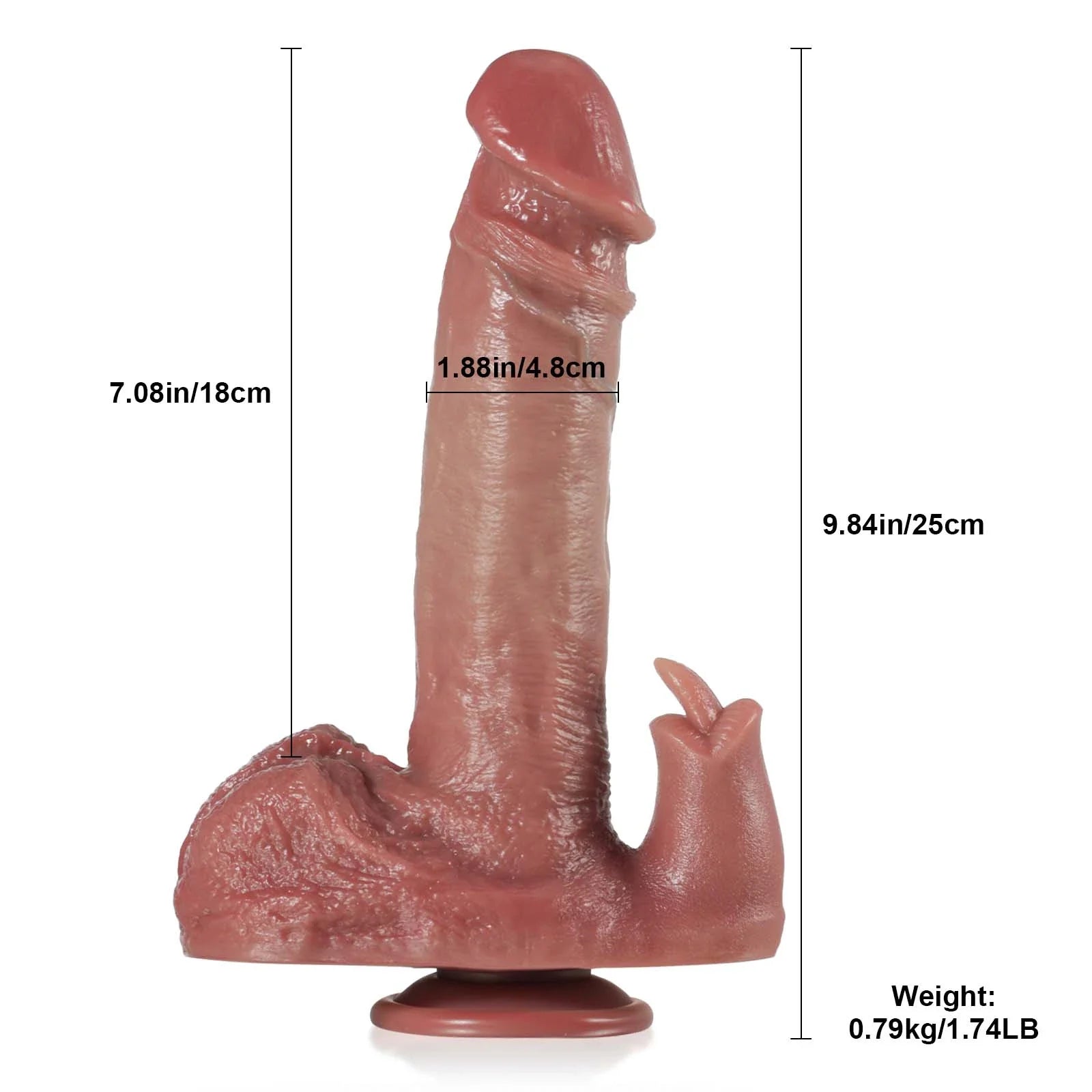 9.84" Rabbit G Spot Dildo with 10 Vibrating & Thrusting Modes