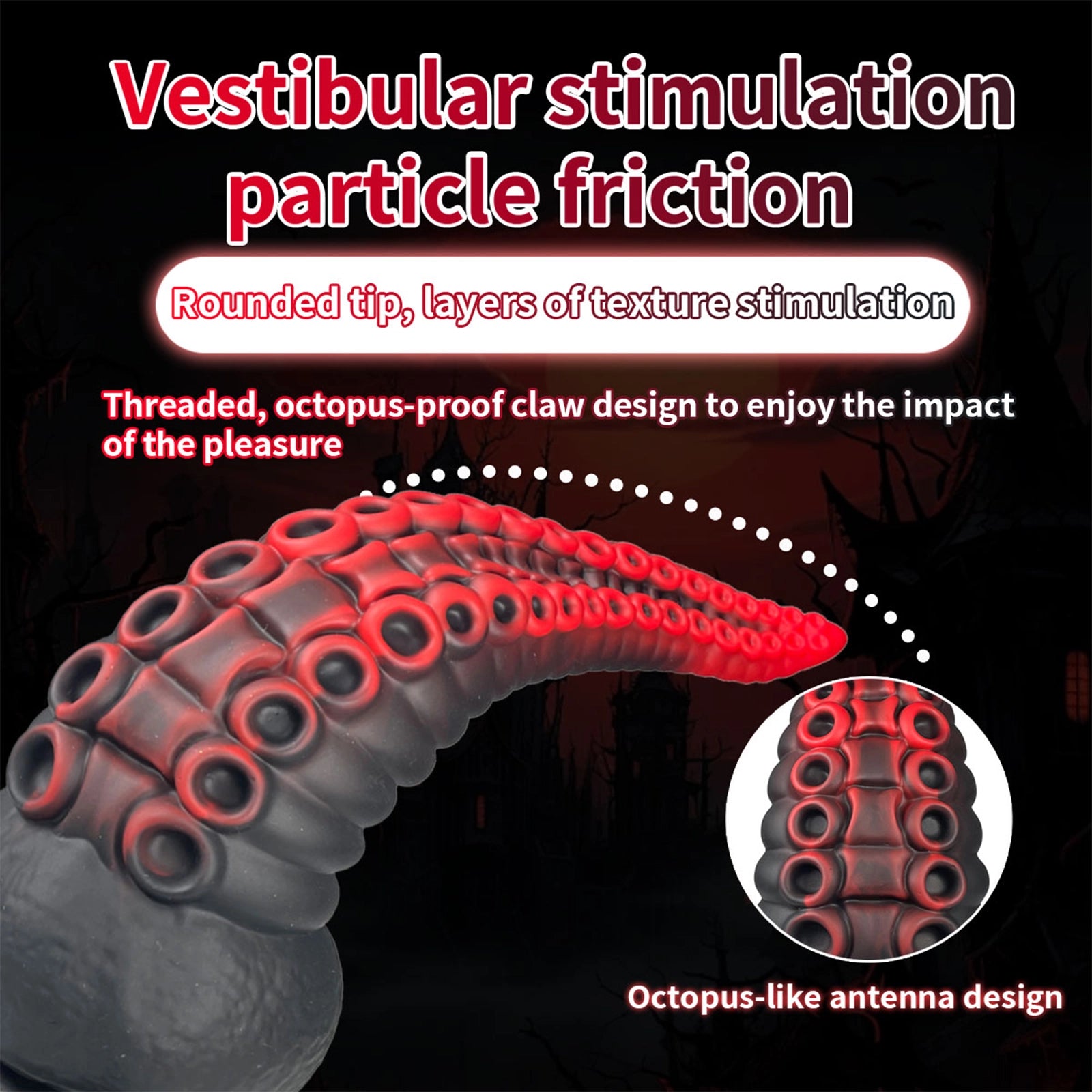 9" Realistic Tentacle Dildo with Smooth Suction Cup Texture