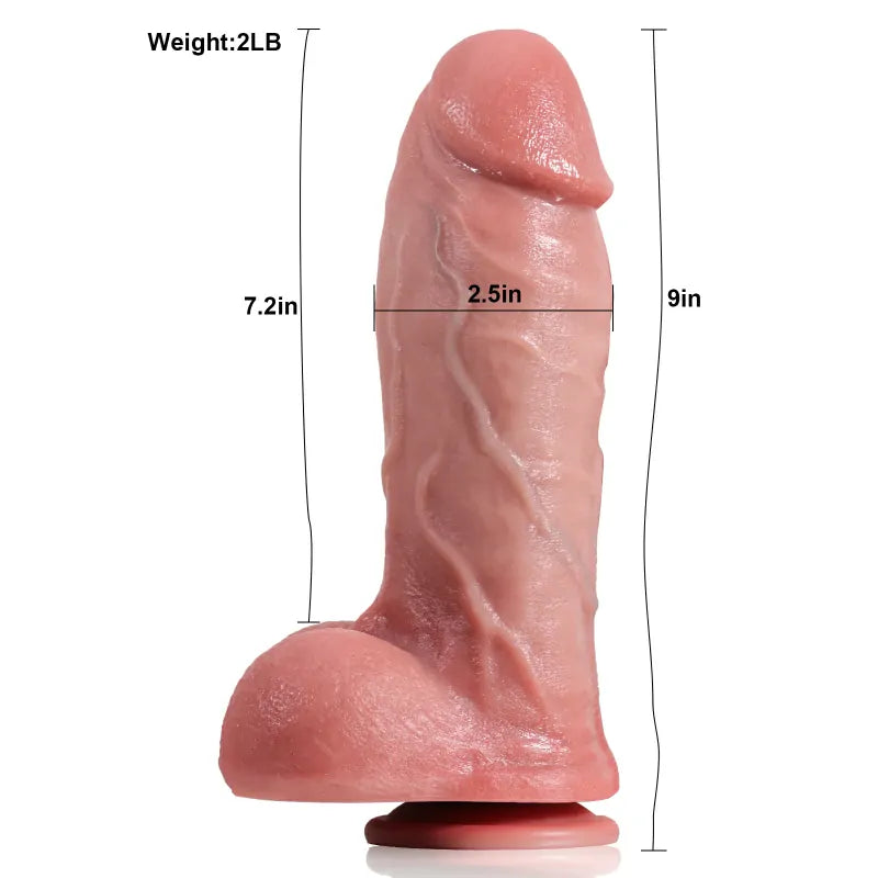 9" Realistic Thick Shaft Strong Thrusting Dildo