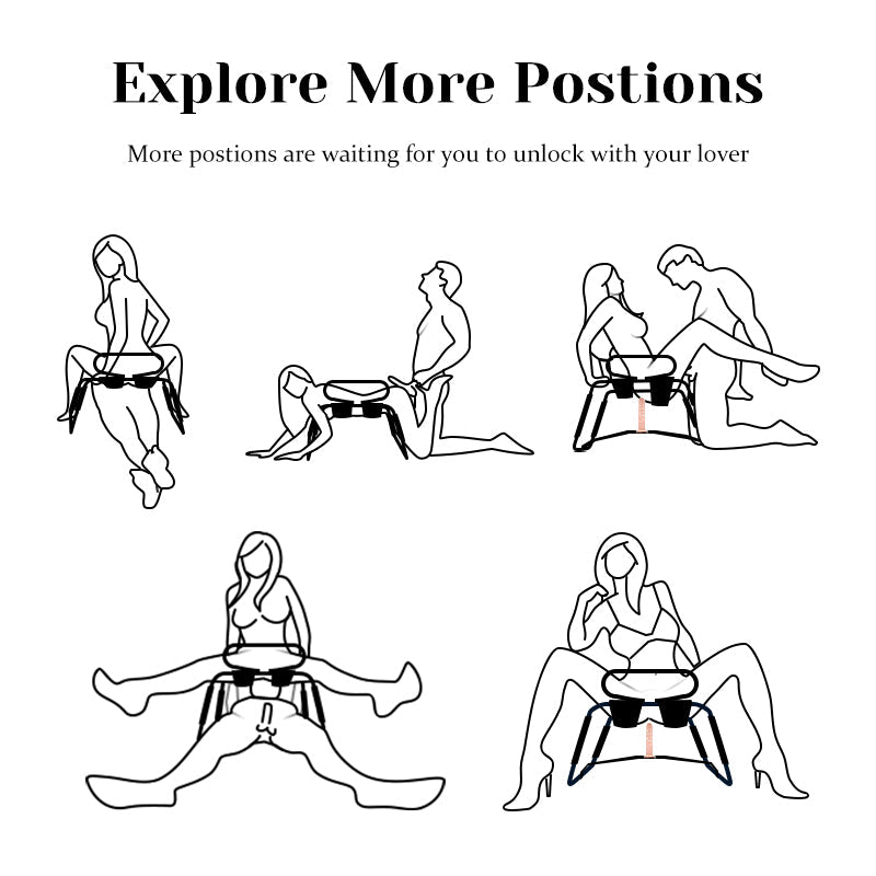 Adjustable Height Sex Chair Positions With Armrests & Dildo