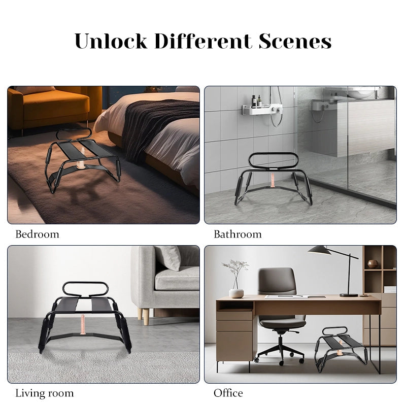 Adjustable Height Sex Chair Positions With Armrests & Dildo