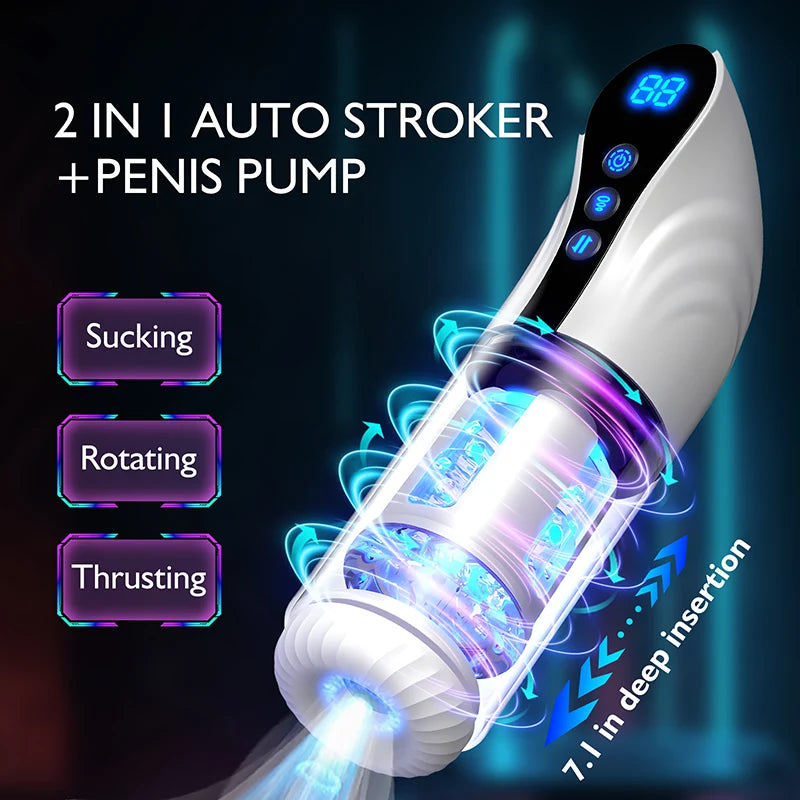 9 Sucking Rotating Thrusting Auto Male Masturbator
