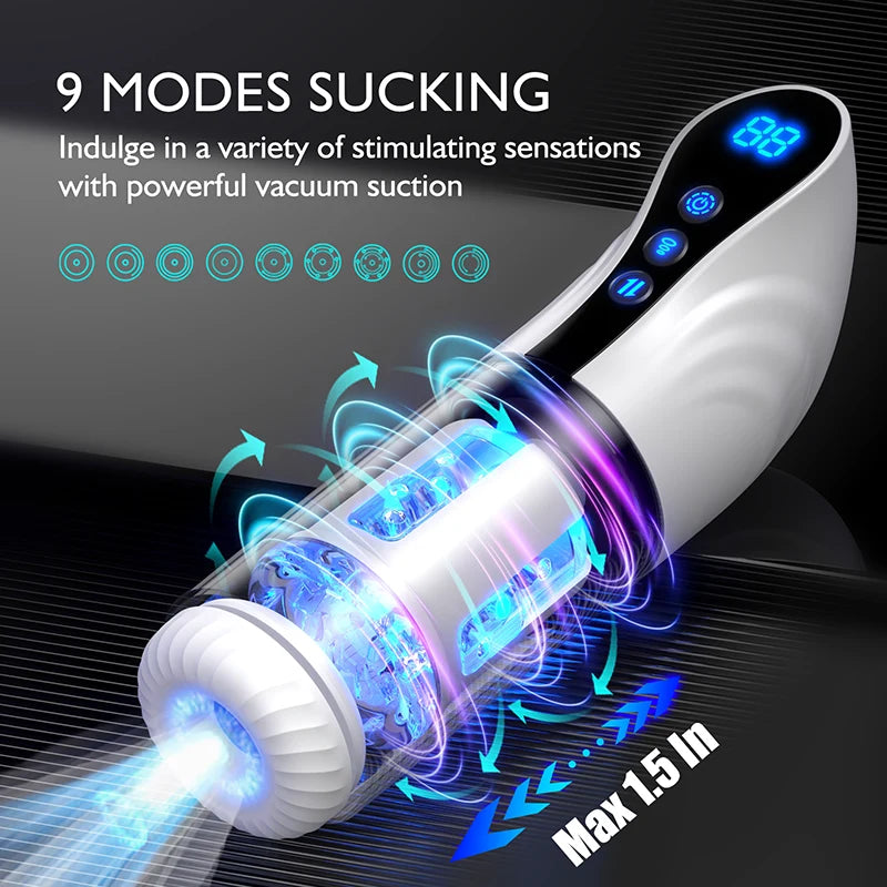 9 Sucking Rotating Thrusting Auto Male Masturbator