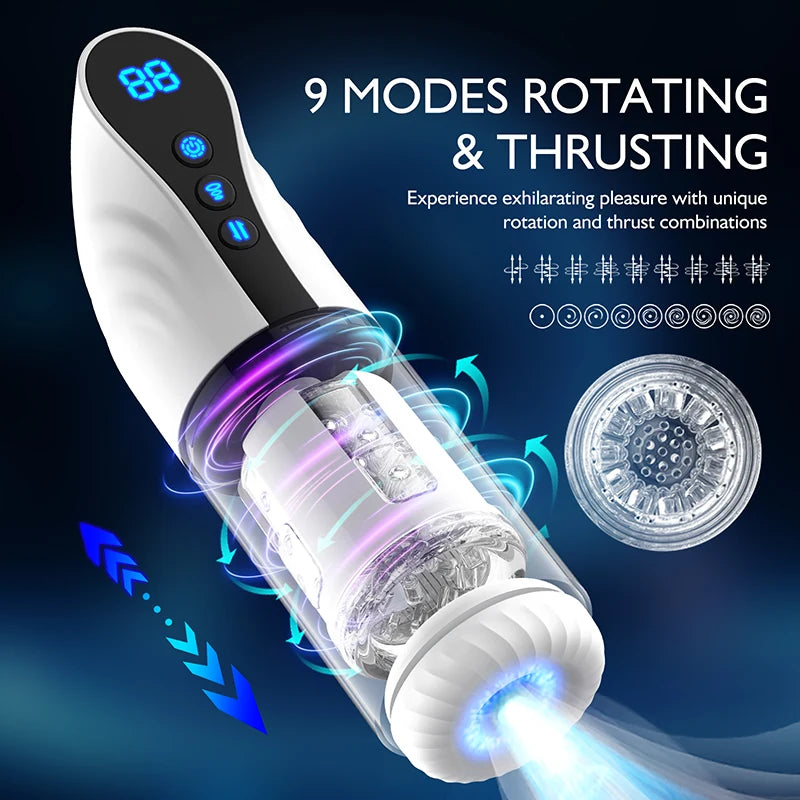 9 Sucking Rotating Thrusting Auto Male Masturbator