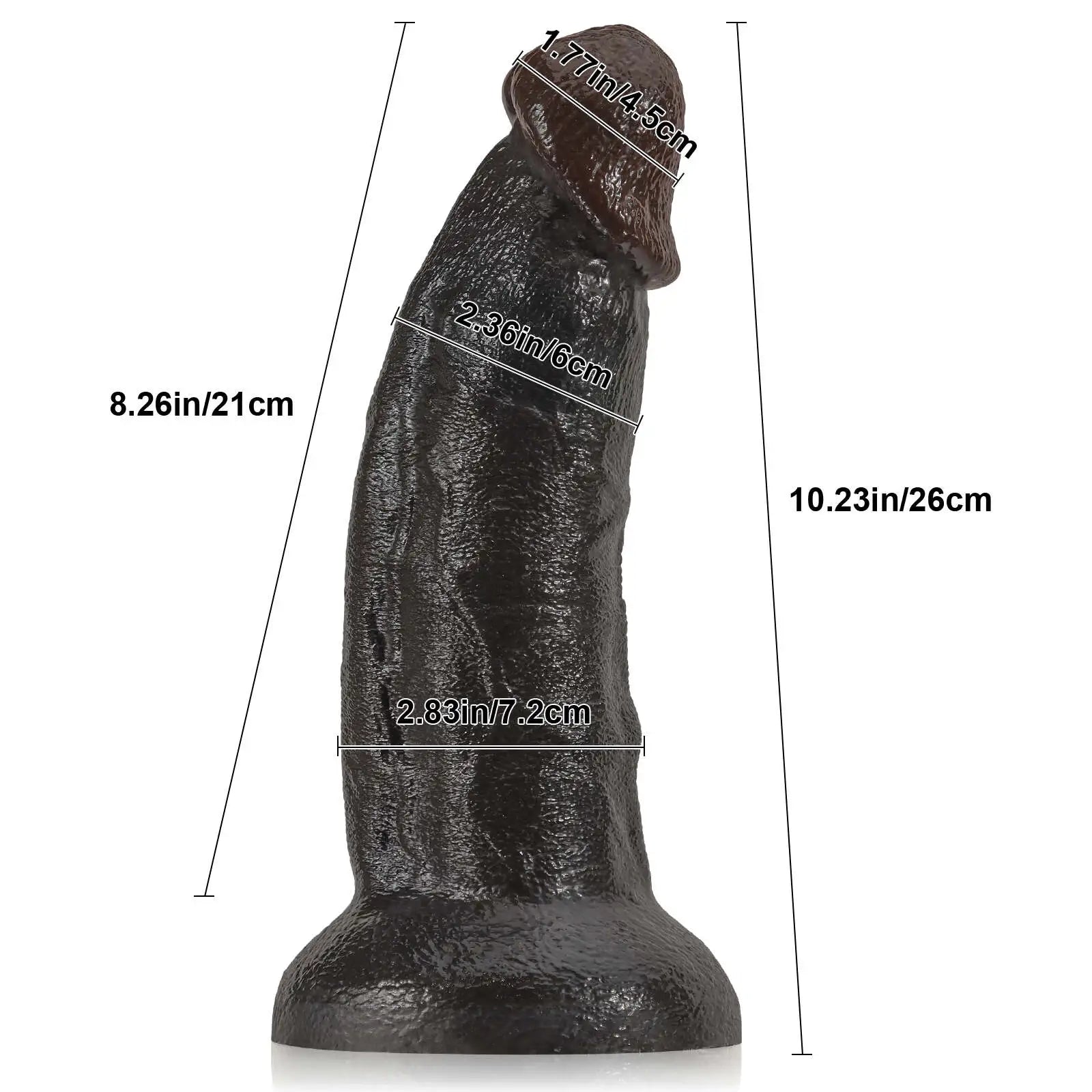 Curved Black Dildo No Balls 10 Inch(XL Size)