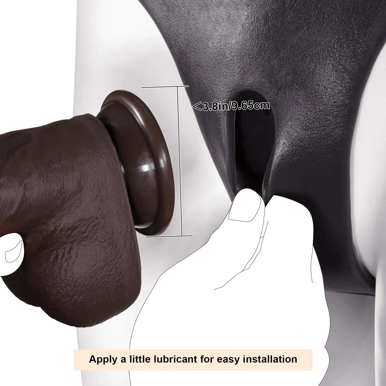 Black Silicone Wearable Dildo Panties with Suction Cup Dildo (Dildo Not Included)