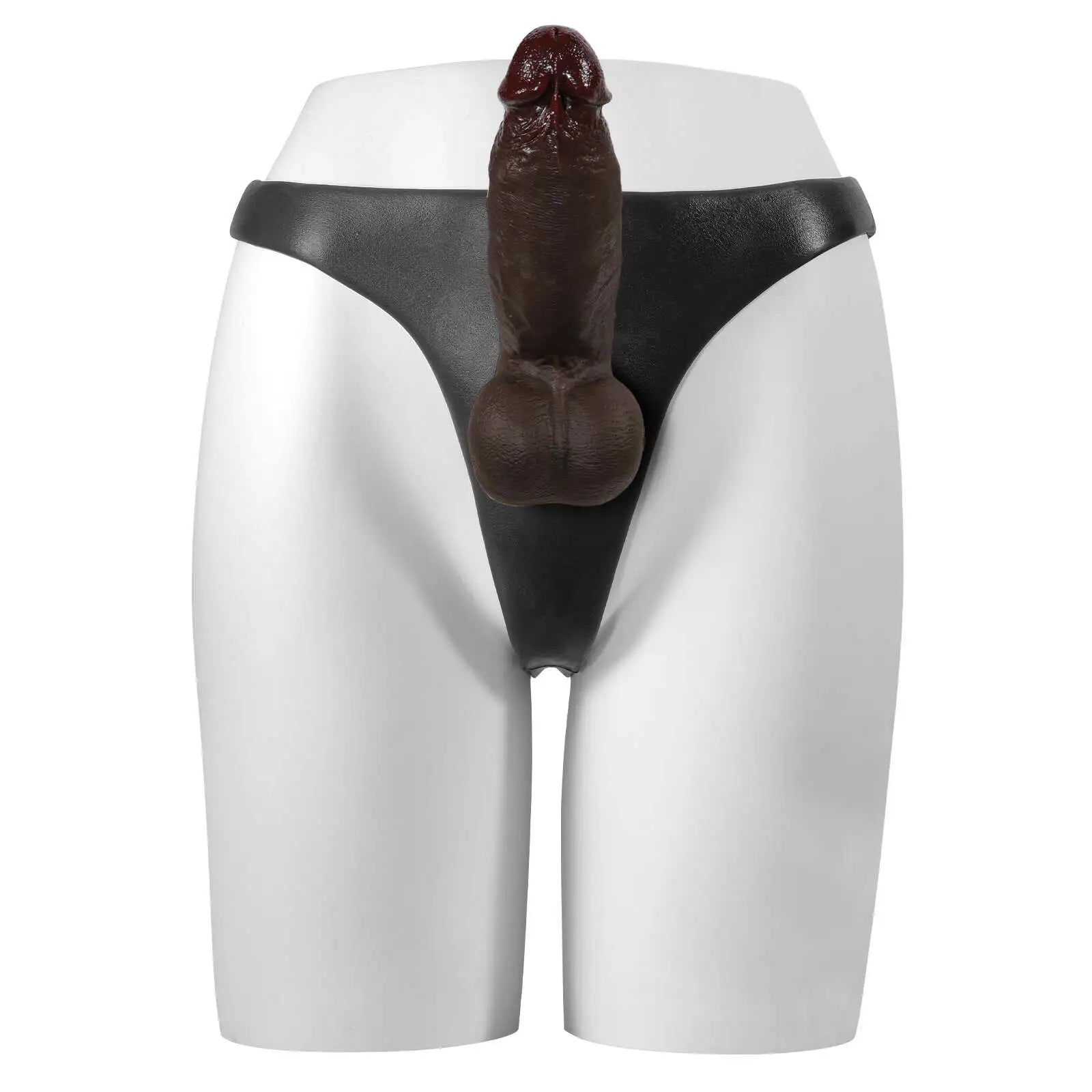 Black Silicone Wearable Dildo Panties with Suction Cup Dildo (Dildo Not Included)