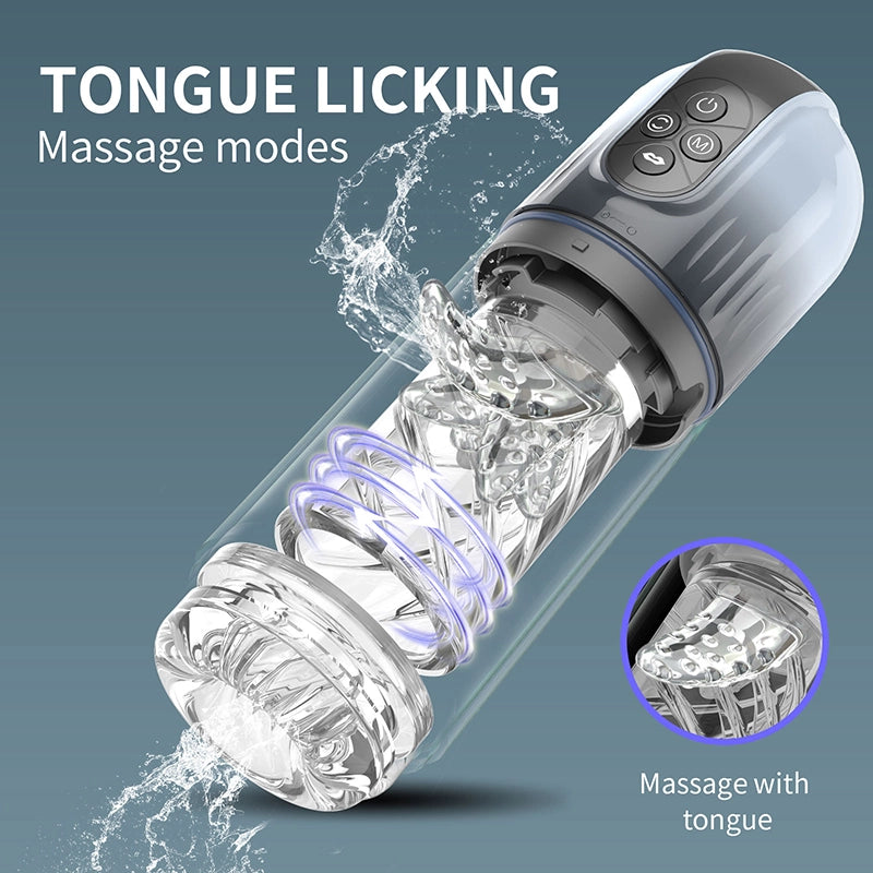 Rotating Sucking Tongue Licking Waterproof Blowjob Machine