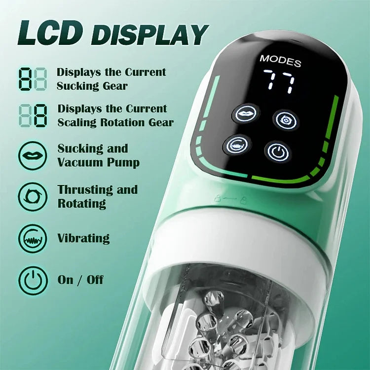 4 in 1 Thrusting Vibrating Sucking Rotating Waterproof Blowjob Machine