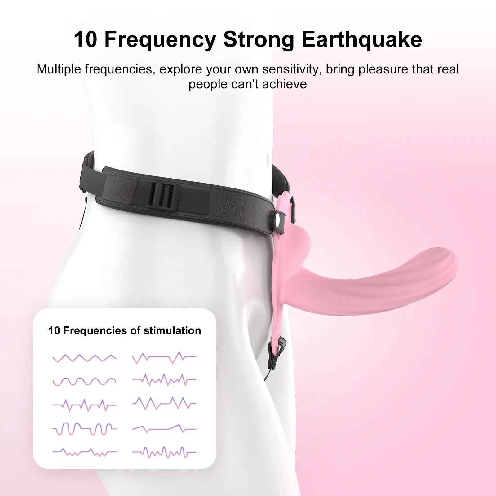 Curved G-Spot Dildo - Vibrating Strap On Dildo with 10 Vibrating 6.51Inch