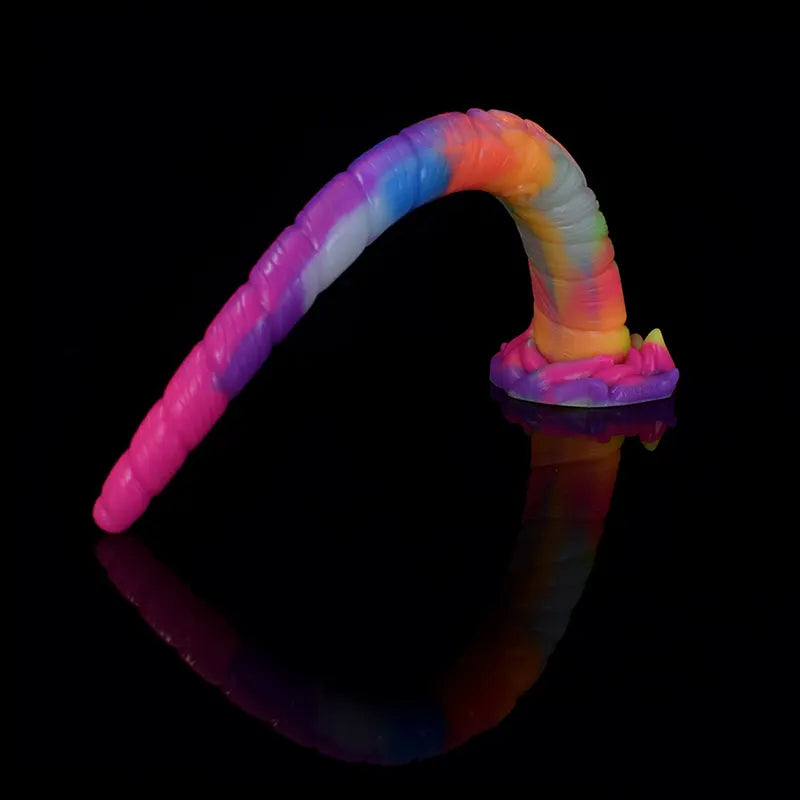 Extra Long Silicone Glow In Dark Monster Dildo 17.7 Inch