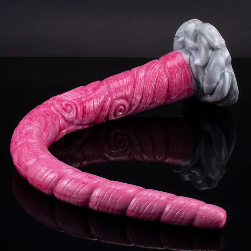 Extra Long Spiral Shaft Silicone Monster Dildo 17.7 Inch