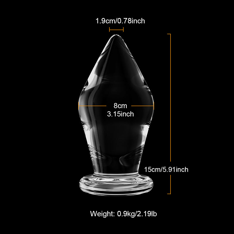 3Pcs Transparent Glass Butt Plug Toys