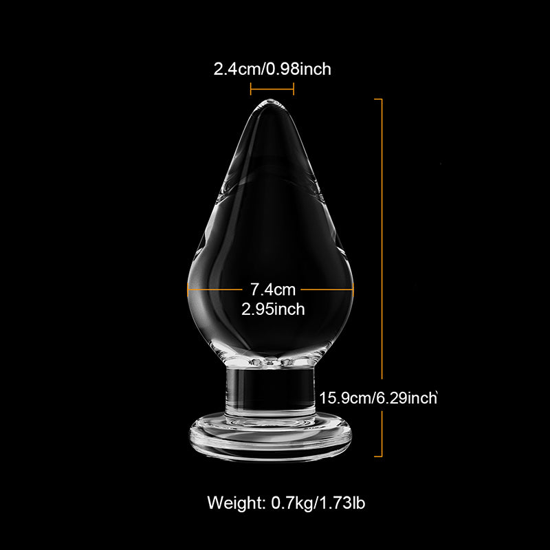 3Pcs Transparent Glass Butt Plug Toys