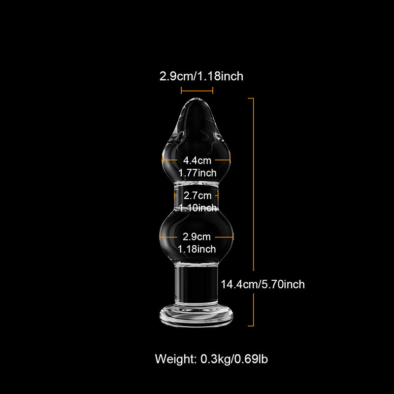 3Pcs Transparent Glass Butt Plug Toys