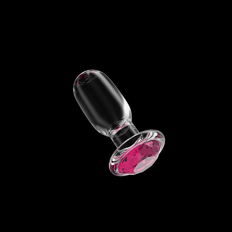 3Pcs Set Pink Gemstone Base Glass Butt Plug