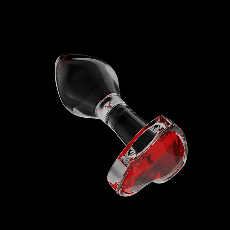 3Pcs Set Heart Shaped Base Glass Butt Plug