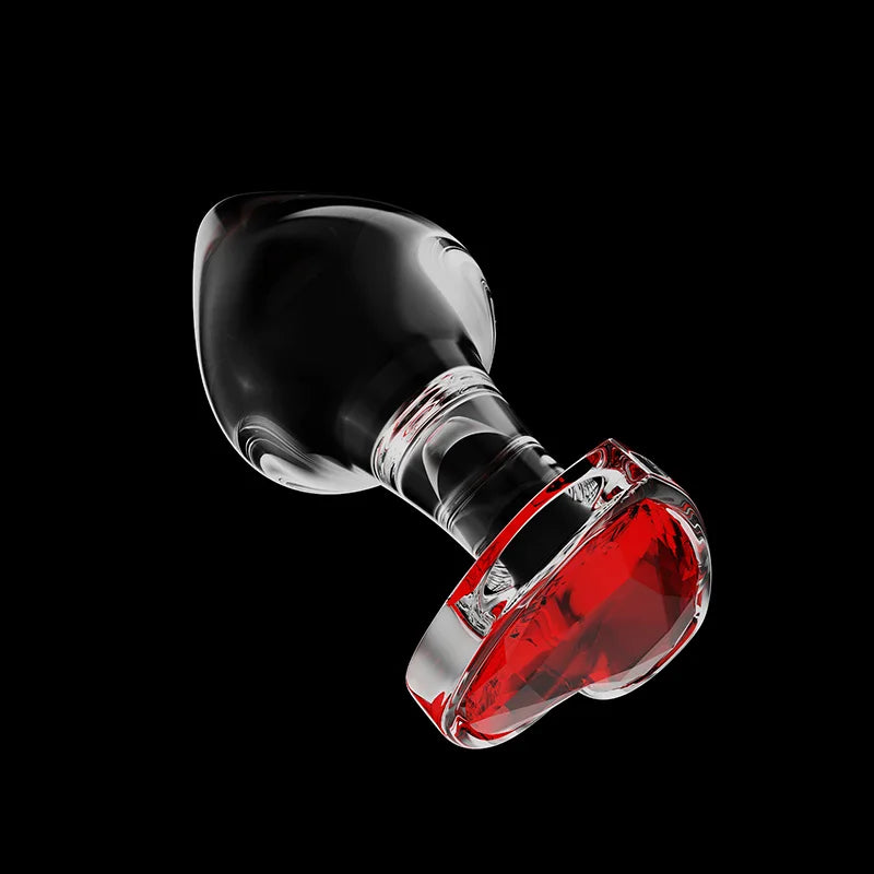 3Pcs Set Heart Shaped Base Glass Butt Plug