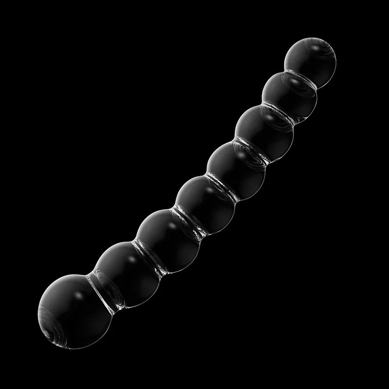 Curved Anal Bead Glass Dildo 7.67Inch