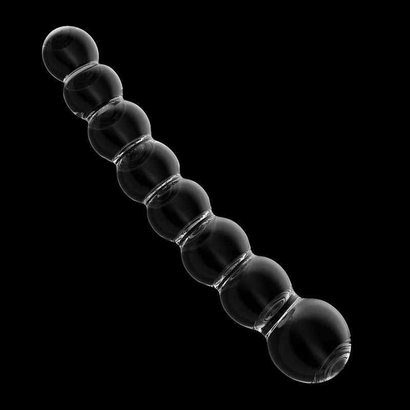 Curved Anal Bead Glass Dildo 7.67Inch