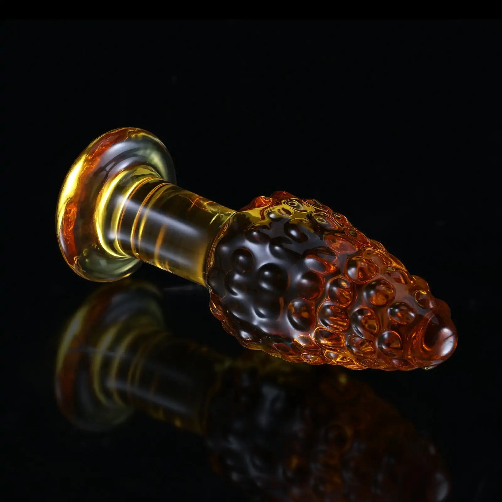 4.3-Inch Orange Crystal Glass Butt Plug