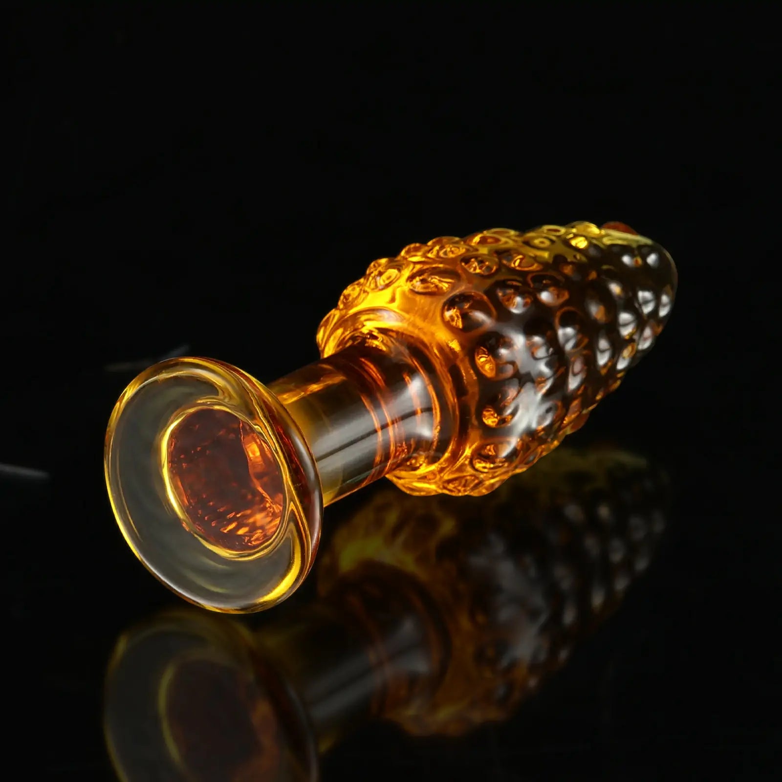 4.3-Inch Orange Crystal Glass Butt Plug