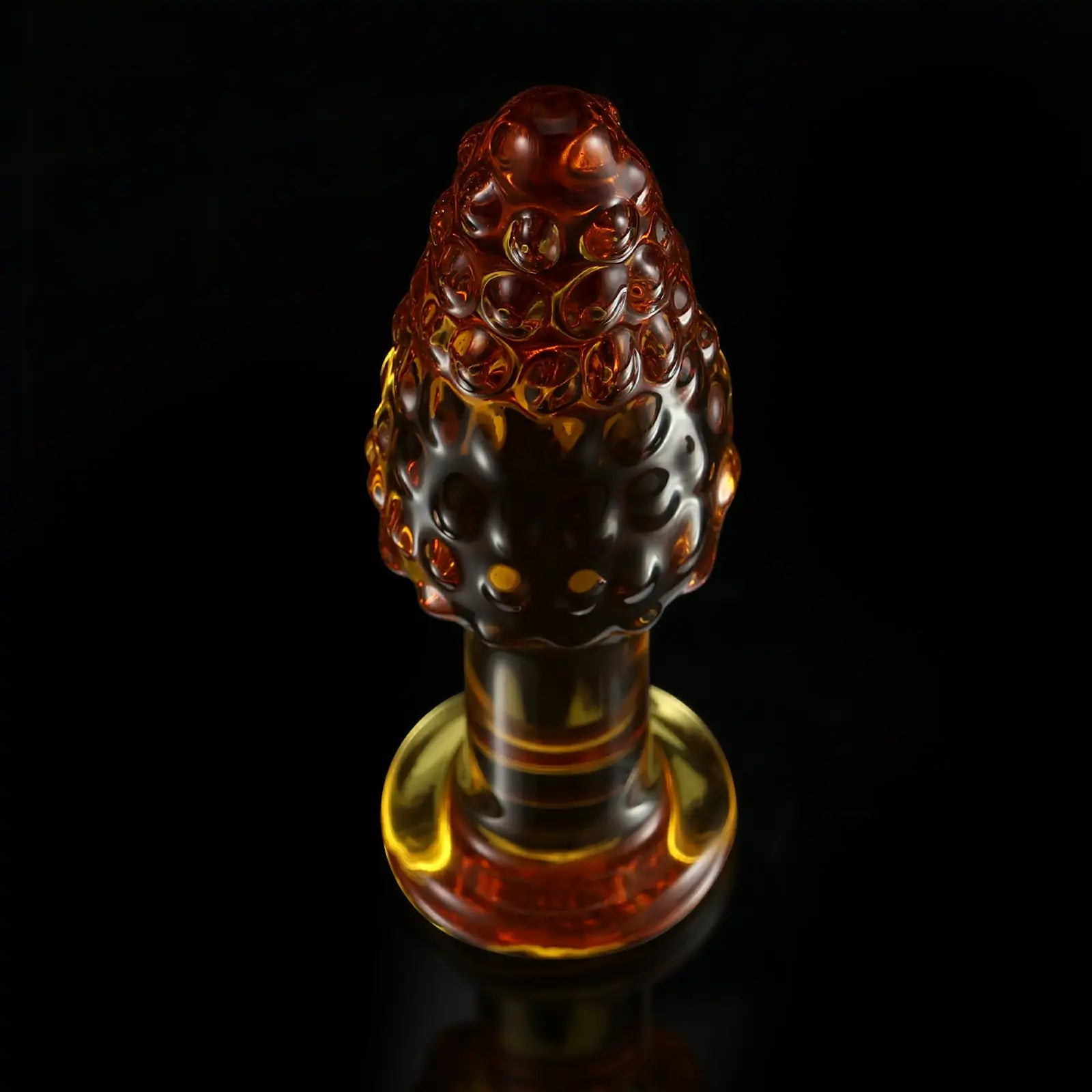 4.3-Inch Orange Crystal Glass Butt Plug
