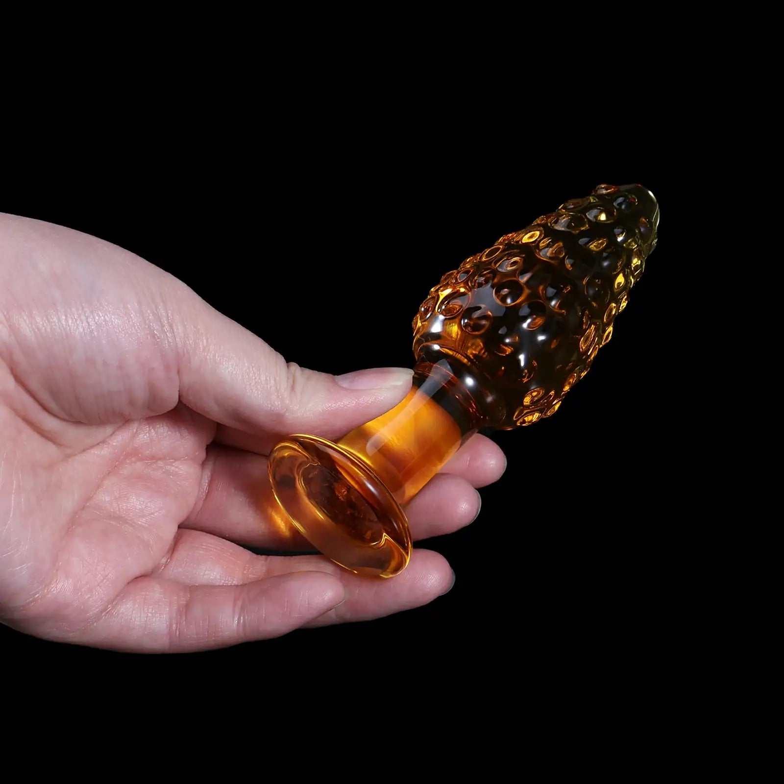 4.3-Inch Orange Crystal Glass Butt Plug