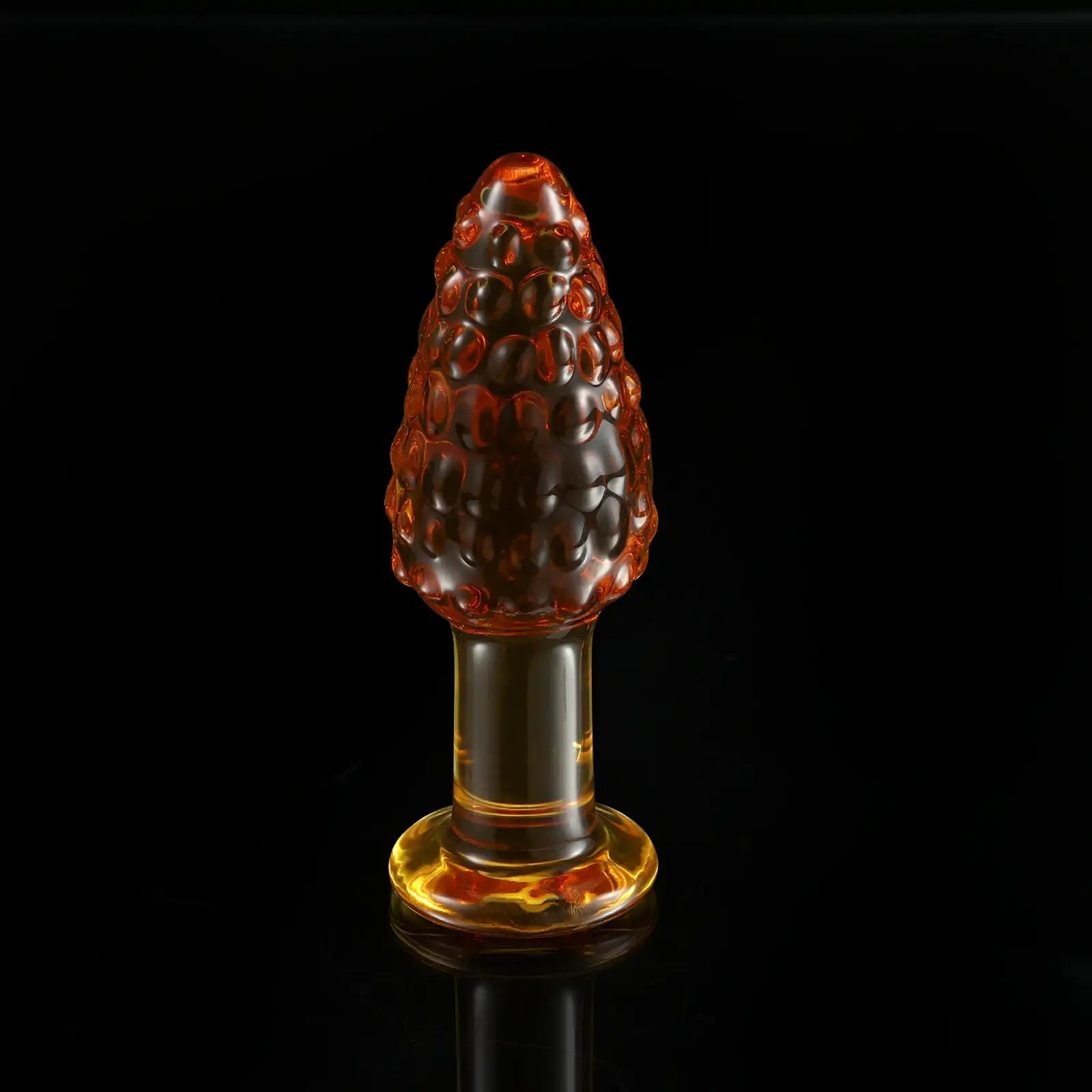 4.3-Inch Orange Crystal Glass Butt Plug