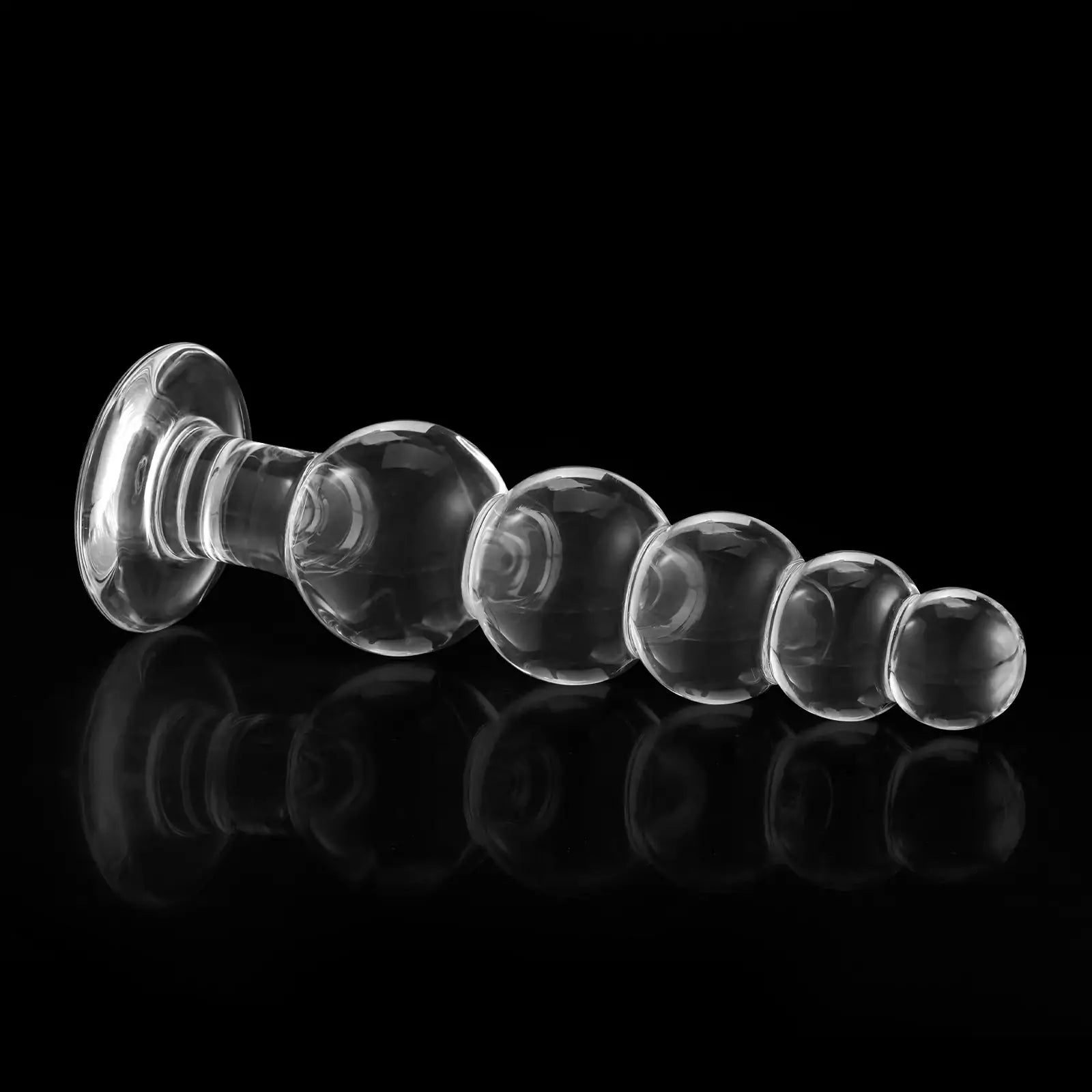 7.6-Inch Crystal Clear Beaded Glass Dildo