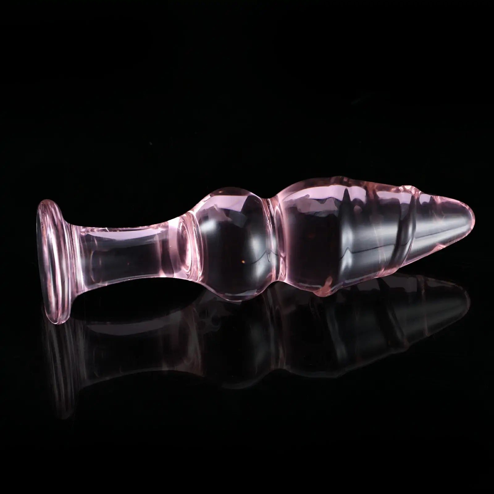 5 Inch Pink Beaded Glass Butt Plug toy