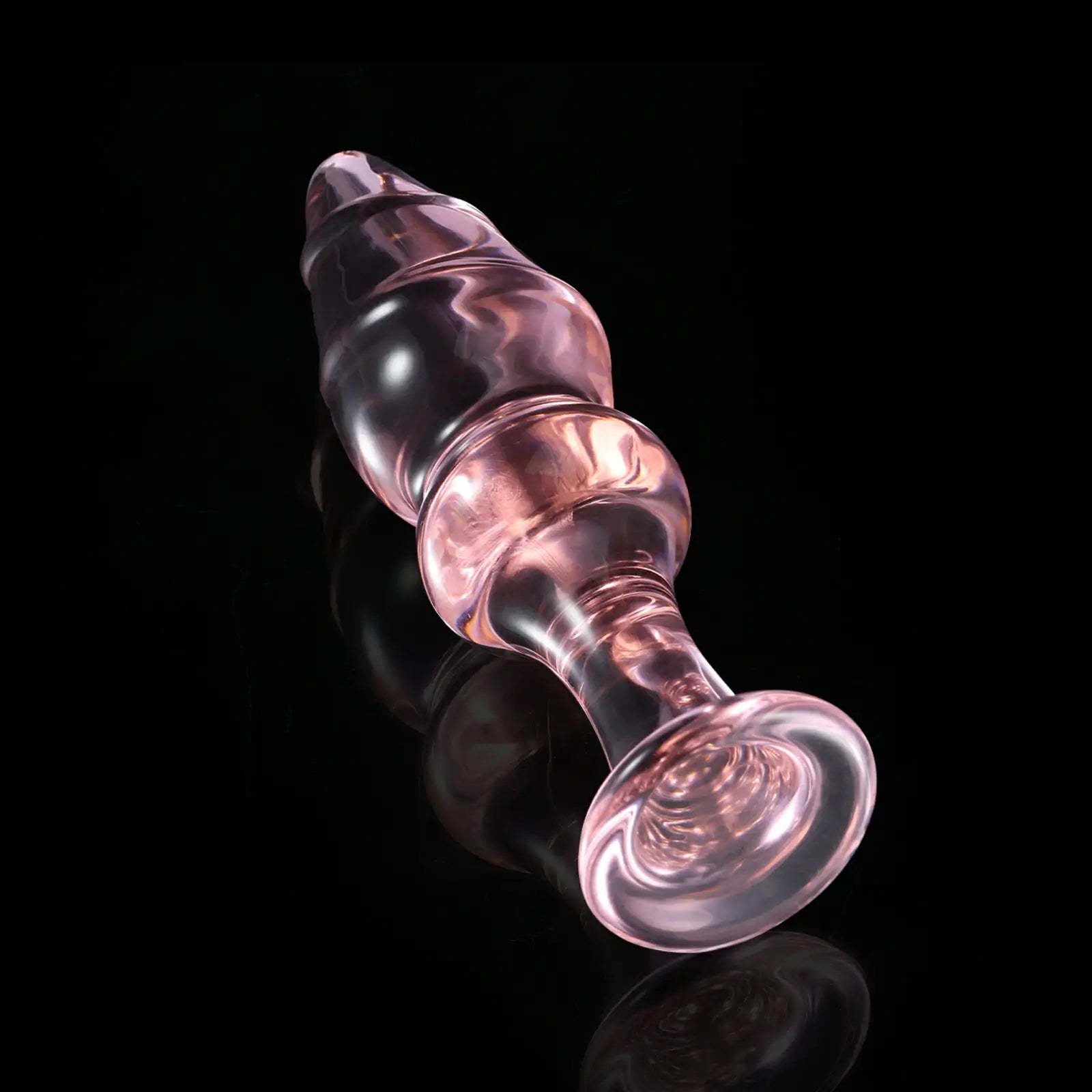 5 Inch Pink Beaded Glass Butt Plug toy