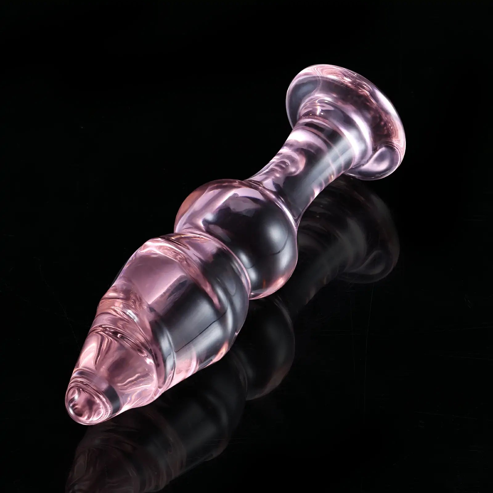 5 Inch Pink Beaded Glass Butt Plug toy