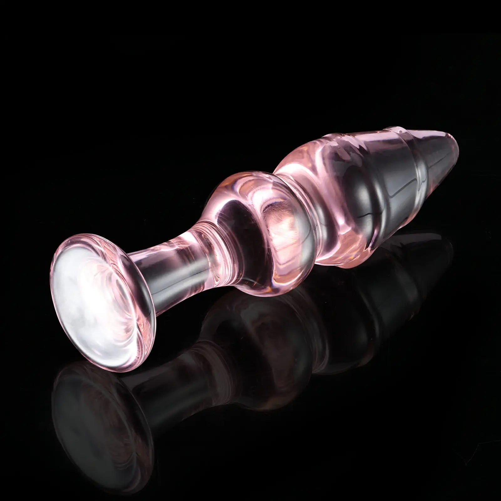 5 Inch Pink Beaded Glass Butt Plug toy
