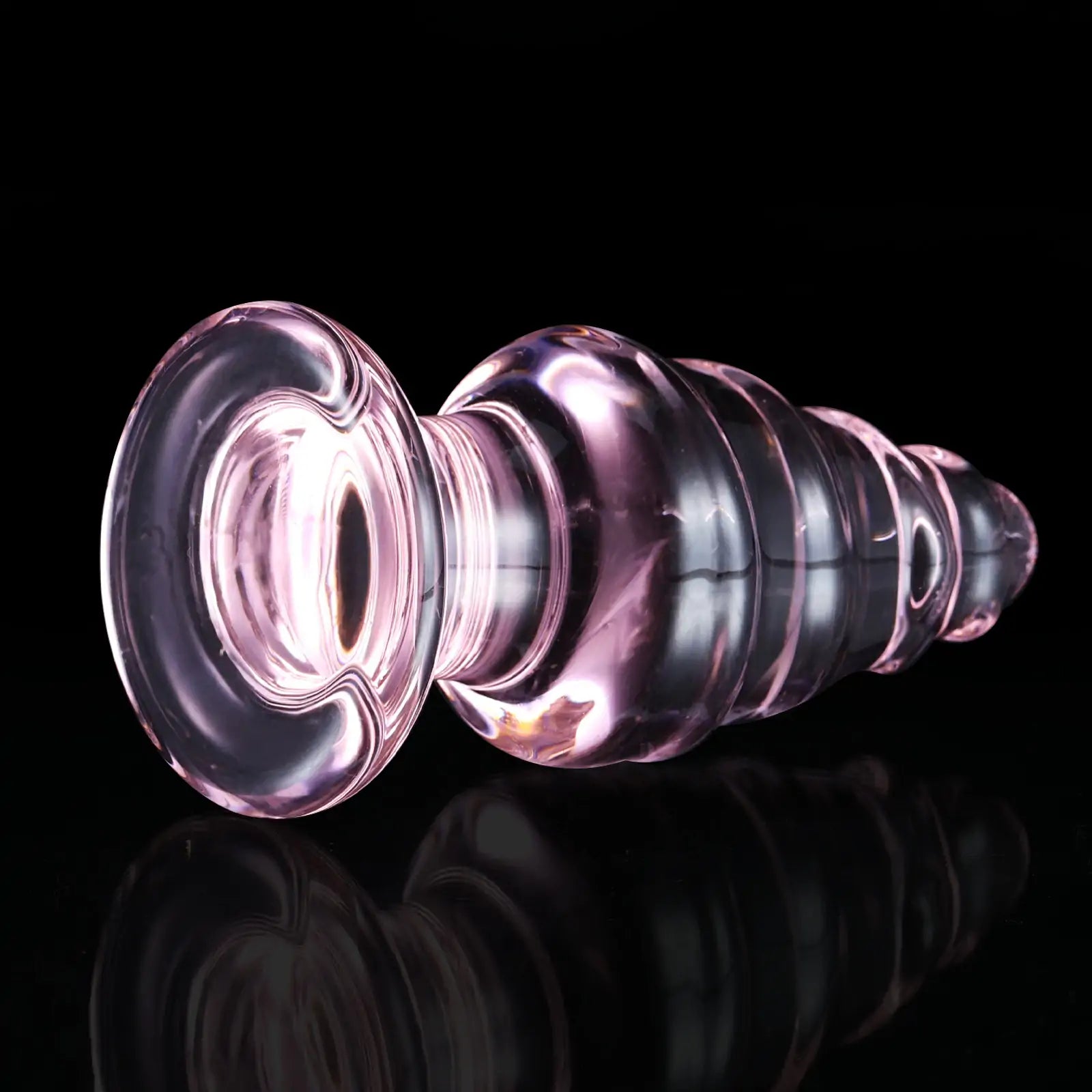 Pink Small Glass Butt Plug 3.7 Inch